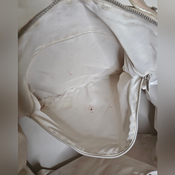 Chanel XL Travel Ligne Ivory Tan White Cream Nylon Duffle Bag - Picture 16 of 16